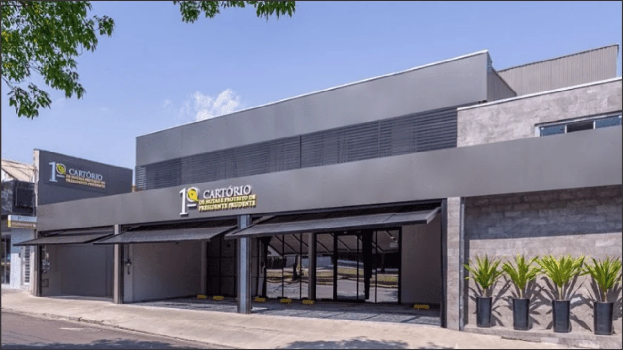Fachada do 1º Cartório de Notas e Protesto de Presidente Prudente