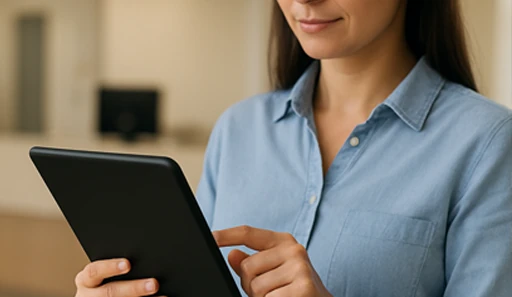 Pessoa segurando um tablet